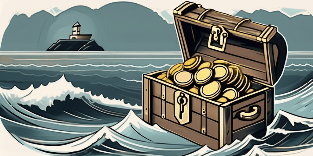 A vintage key unlocking a treasure chest filled with golden coins and bonds